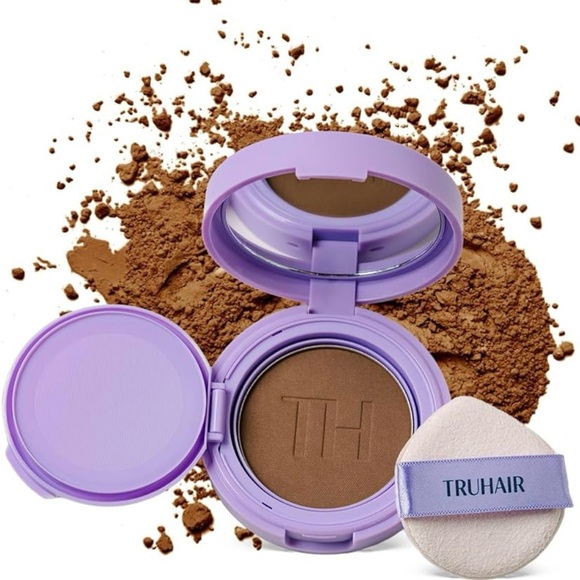 Truhair Dark Brown Root & Scalp Cover Up Pressed Powder Hair Compact - Picture 1 of 14